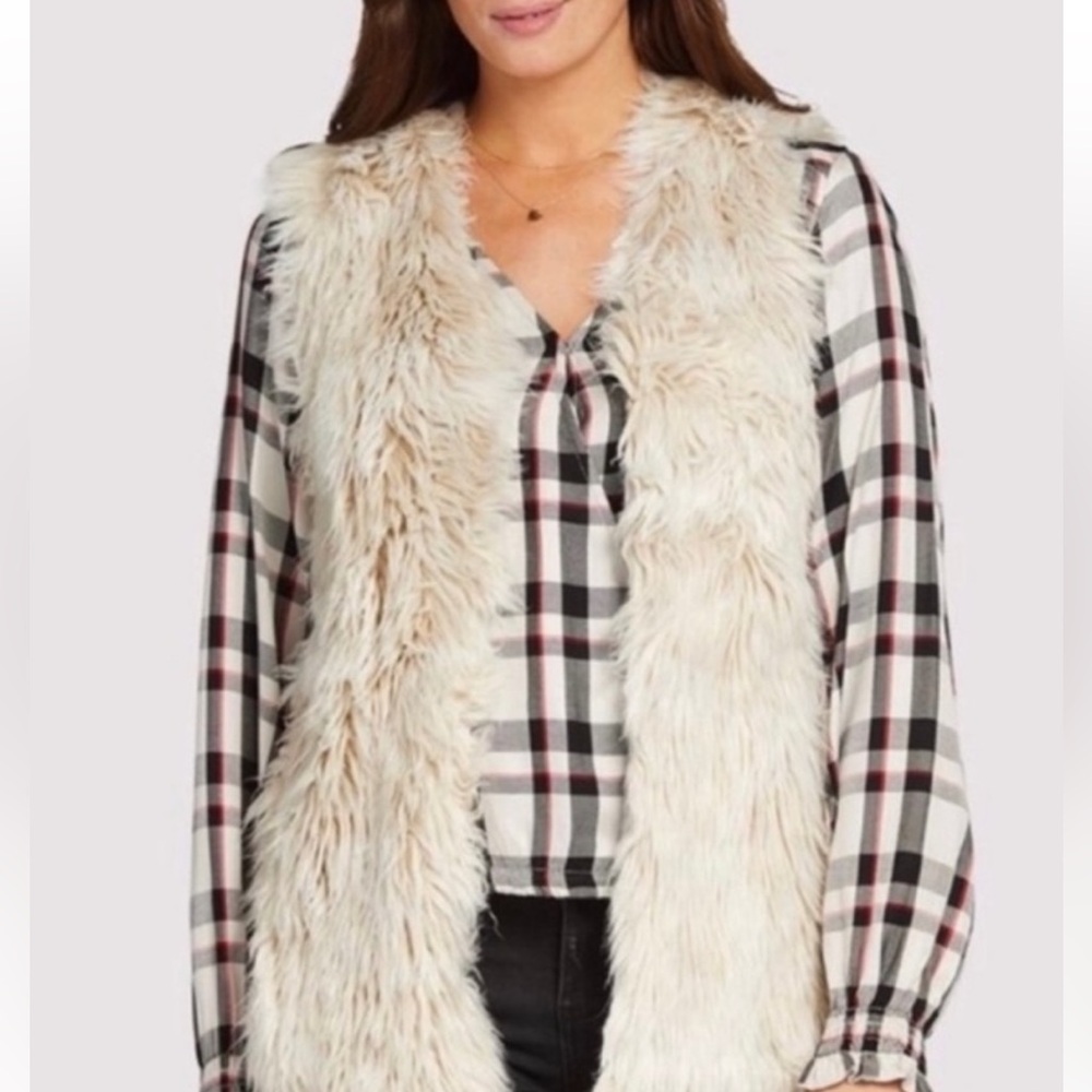 Dylan Melange Faux Fur Ivory Vest